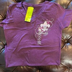 Women’s Scouting T-shirt by Scoutwear, size M, eggplant purple color.